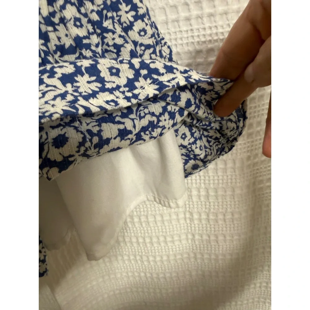 Ralph Lauren Floral Ditsy Dress Blue Ruffle Drop Waist Cute School Event Size 8